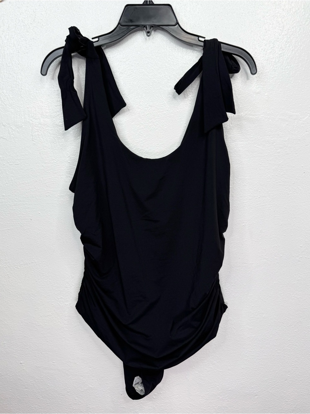 Hanky Panky One-Piece Swimsuit Womens XL Black Ruched Bow Shoulder